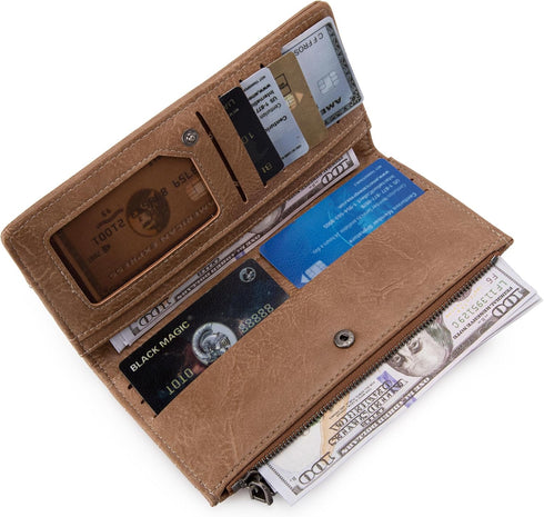 Wrangler Minimalist Wallet for Women Credit Card Wallet Ladies Travel Wallet Monederos de Mujer Card Cases & Money Organizers with Smooth Zipper G...