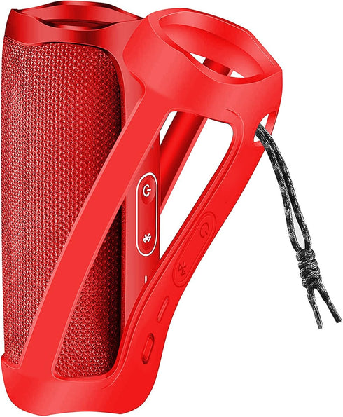 Silicone Case for JBL FLIP 5 Waterproof Portable Bluetooth Speaker, Gel Soft Skin Rubber Cover, Travel Carrying Storage Bag Pouch with Shoulder St...
