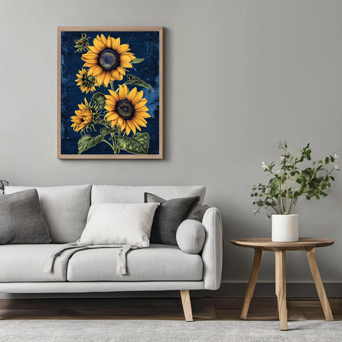 Posterizer 1 pcs-bright surreal yellow sunflowers-Floral & Botanical Art-Abstract & Modern Art-Decor for Home & Office- UNFRAMED Wall Art...