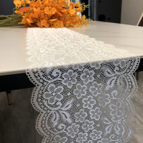 Lace Realm 7 Inches Wide Lace White Stretchy Trim Elastic Fabric for Garment & DIY Craft Supply- 5 Yard (7019 White)...