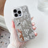 Love Heart Bow Plating Mirror Soft Phone Case Compatible with iPhone Case (Silver,iPhone 13 Pro)...