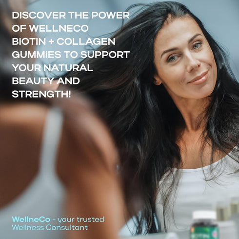 Biotin 10000mcg - Biotin Gummies for Hair Growth, Healthy Skin and Nails, Max Strength - Non-GMO and Gluten Free Biotin Vitamins - Biotin and Coll...