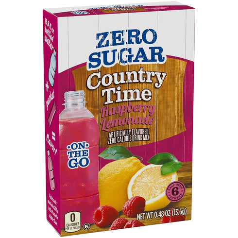 Country Time Sugar-Free Raspberry Lemonade Drink Mix (6 On-the-Go Packets)...