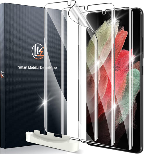 LK 3 Pack Screen Protector for Samsung Galaxy S21 Ultra, Self-Healing TPU Film, Anti-Scratch, No Bubble, Touch Sensitive, Support In-Display Finge...