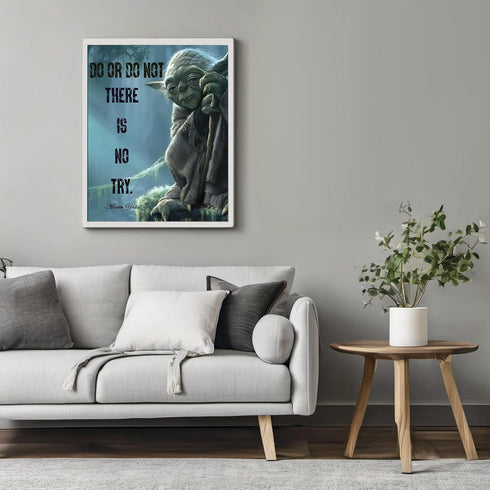 Posterizer 1 pcs-Master Yoda Quotes-Do or do not , there is no try-Movie & Cinema Art-Motivational & Inspirational Art-Gift for movie lovers- UNFR...