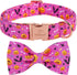 Halloween Boy Dog Collar Bow Tie, Thick Purple Pumpkin Male Dog Collar with Safety Metal Buckle Adjustable Wide Big Collars for Small Medium Large...