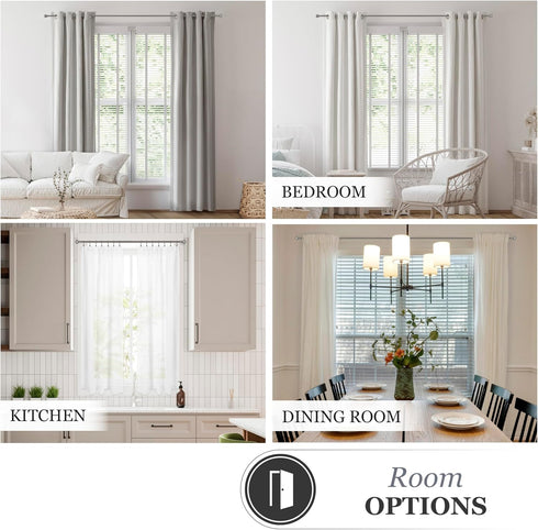 Kenney - 71631 Rachel Standard Decorative Window Curtain Rod, 28 to 48-Inch, Italian Pewter...