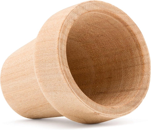 Small Wooden Flower Pot 1-9/16-inch x 1-1/2-inch, Pack of 24 Wood Craft Flower Planter to Paint, by Woodpeckers...