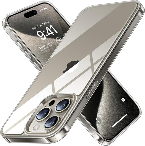 TORRAS Shockproof Designed for iPhone 15 Pro Case, 12FT Military Grade Drop Tested, Anti-Fingerprint Anti-Scratch Translucent Matte Back with Sili...