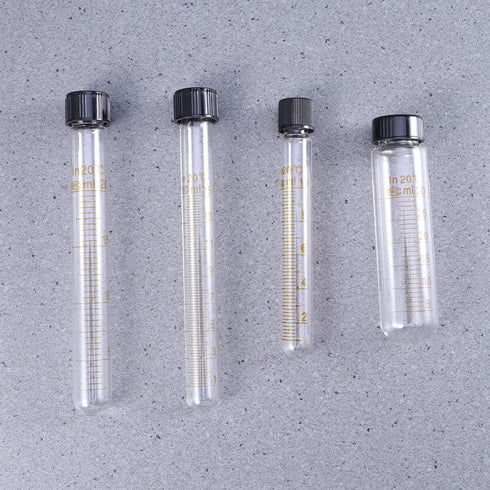 8 Pcs Tubes Graduated Glass Test Tubes with Screw Caps Calibration Test Tubes 10ml 15ml 20ml 30ml...