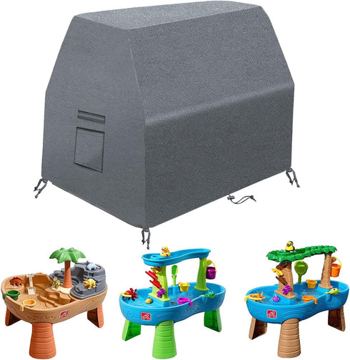 SIRUITON Kids Water Table Cover Fit Step2 Rain Showers Splash Pond Water Table,Waterproof Dust Proof Anti-UV Outdoor Toys Cover-Cover only-Grey...