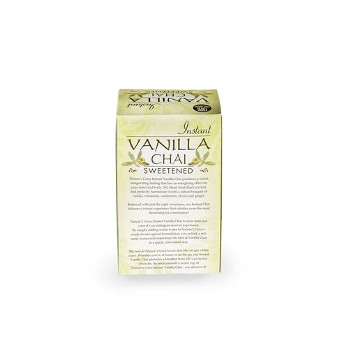 Nature's Guru Instant Vanilla Chai Tea Drink Mix Sweetened, 10 Count (Pack of 1) Single Serve On-the-Go Drink Packets...