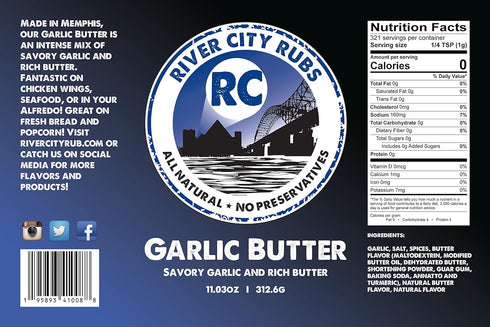 River City Rubs Garlic Butter seasoning 16oz bottle...