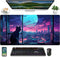 Cool Purple Kawaii Anime Moom Cat Desk Mat XXL Large Gaming Mouse Pad, Cute City Cats Desk Pad for Gamer Girl Women Office Desk Decor Mousepad, Co...