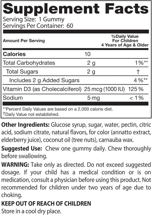 Doctor's Best Doc's Kids Children's Vitamin D3 Gummies 1000iu, Supports Healthy Bones & Teeth, Immune Health, Calcium Absorption, 60 Count...