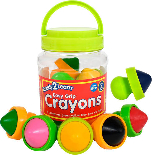 READY 2 LEARN Easy Grip Crayons - 6 Colors - 18m+ - Non-Toxic Toddler Crayons - Easy to Hold - Refills Available...