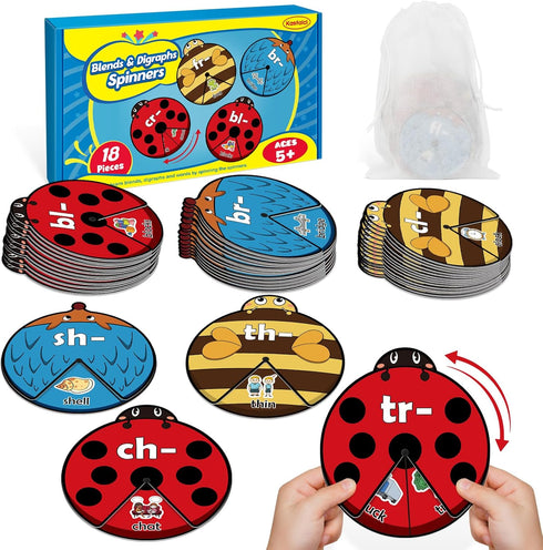 Blends & Digraphs Cards, Phonics Games,Speech Therapy Toys for Toddlers Kids,Learn to Read, Spelling Reading Learning Sight Words Games,Kindergart...