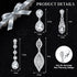 Jstyle 4 Pairs Clip on Earrings for Women Rhinestone Crystal Wedding Earrings Elegant Silver Teardrop Drop Dangle Clip on Earrings for Bride Bride...