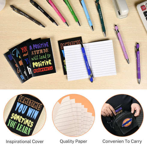 Inspirational Gifts Notepads Motivational Ballpoint Pens Inspirational Quotes Key chains for Woman Motivational Journal Notebook Bulk for School O...