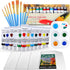 Acrylic Painting Set with 1 Packs / 10 PCS Nylon Hair Brushes 12 Color Tubes (12ml, 0.4 oz) 1 PCS Paint Plate and 4 PCS Canvas for Acrylic Paintin...