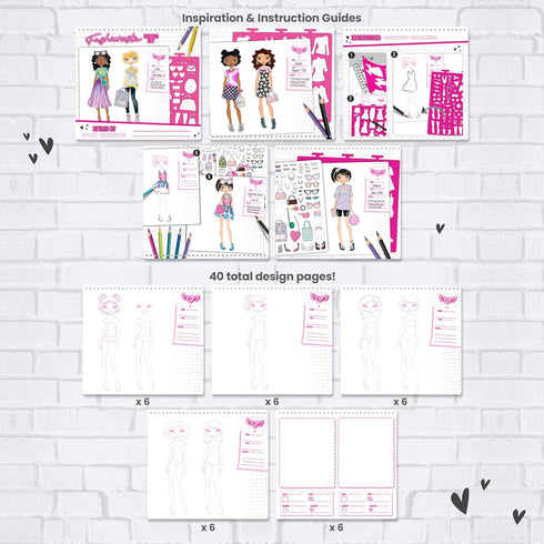 Fashion Angels Fashion Design Sketch Portfolio - Sketch Book for Beginners, Sketch Pad with Stencils and Stickers for Kids 6 and Up, Brown(Covers ...