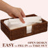 Rattan Guest Towel Holder For Bathroom Towel Caddy Rectangular Napkin Tray Wicker Toilet Tank Basket Dark Brown 9.4 x 5.9 x 2.4 inches Tissue Pape...