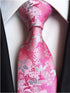 Elfeves Men's Women Boys Pink White Small Designer Jacquard Silk Tie Formal Self Necktie...