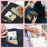 RFID Credit Card Holder Wallets for Women, Sunset Sunrise Mountain Small Card Case Wallet with Keychain and Zipper, Leather Card Holder Pocket Bus...