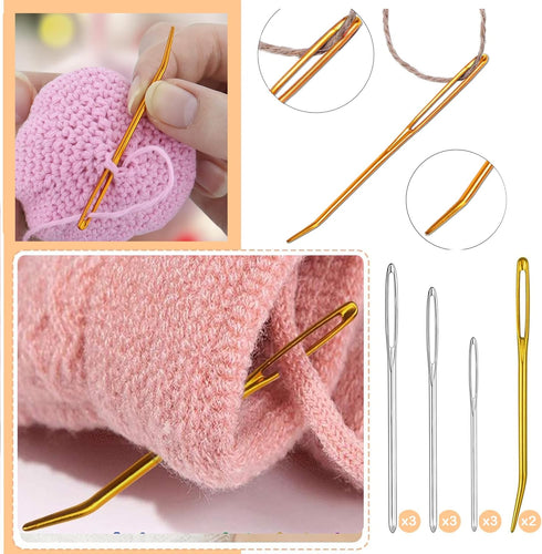 Large Eye Sewing Needles Kits, Darning Needles for Yarm & Bent Tapestry Needles, Metal Yarn Needles,Darning Needles for Crocheting,Darning Yarn,Cr...
