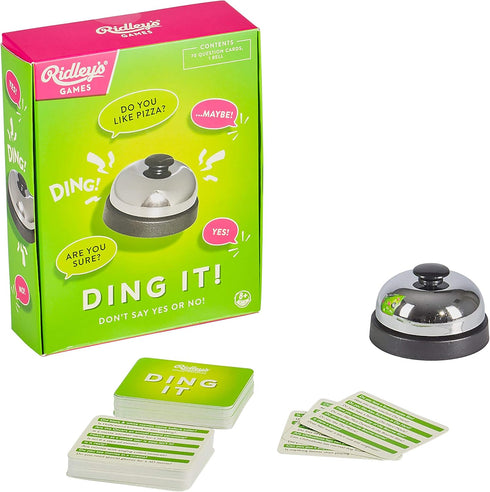 Ridley's Ridley’s Ding It! Card Game – Fun Game of Questions for Ages 8+ – Fast-Paced and Easy to Play – Includes 70 Question Cards, Bell and Inst...