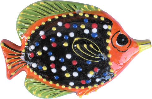 Cactus Canyon Ceramics Spanish 3-Piece Fish Wall Hanger Set, Negro...