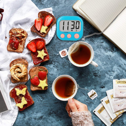 2 Pack Kitchen Timers Loud Ring Digital Timers for Cooking Magnetic Blue...