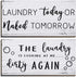 2 Pieces Laundry Room Decor Sign Rustic Farmhouse Bathroom Wall Decor Funny Laundry Signs, 12 x 6 Inch(White)...