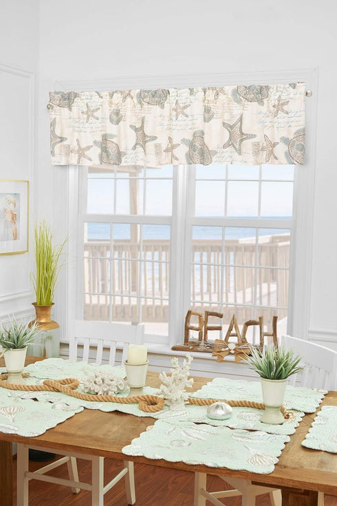 C&F Home 16" x 72" Amber Sands Cotton Nautical Coastal Themed Window Treatment Curtain Valance All Seasons Summer Beach House Sea Ocean Living Roo...
