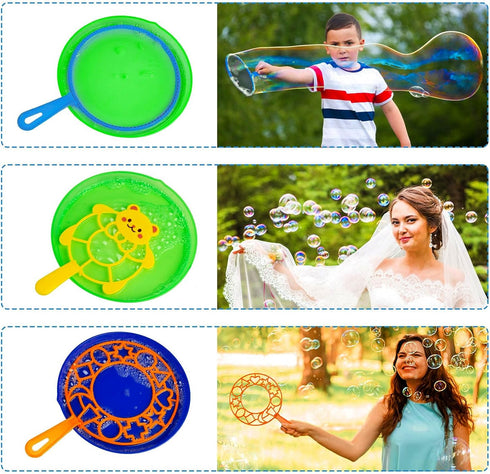 Roberly Bubble Wands Set, 15 Pack Big Bubble Wand Toy Set with Tray Bulk Funny Bubble Making Toys for Kids - Summer Outdoor Bubble Toys & Also Gif...