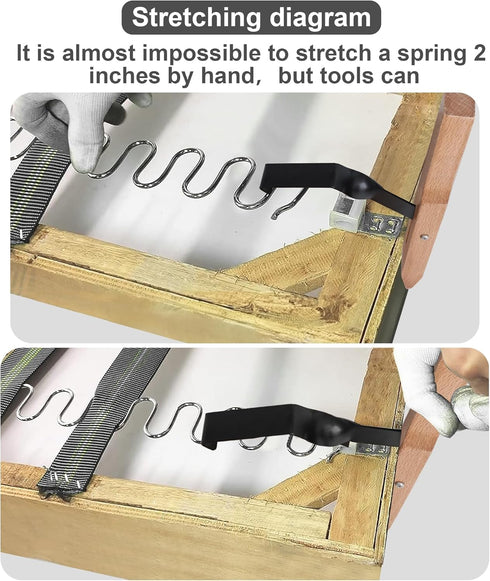 Lever Spring Puller Tool Couch Spring Repair Kit Upholstery Tools and Supplies Wooden Handle...