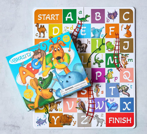 ABC Zoo Chutes and Ladders Board Game, Language Development Toy, Alphabet Learning Activity for Kids Ages 4+ Players 2-4...