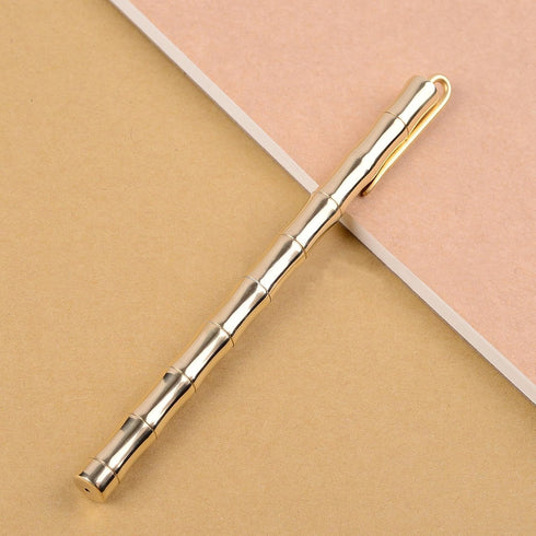 Bamboo Joint Brass Pen Portable Delicate Signature Pen Ballpoint Pen with Clip......