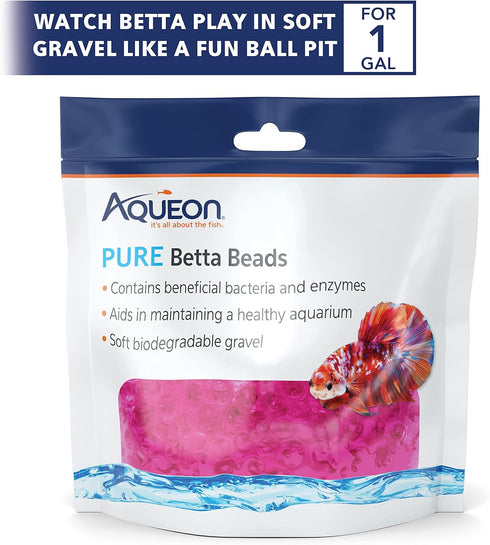 Aqueon Pure Betta Beads, Pink...