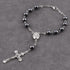 Luomu Hematite Beads Auto Rosary, Car Rosary One Decade Catholic Rosary with Clasp, with Terra Jerusalem Medal Centerpiece and Crucifix Medal Hang...