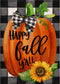 Happy Fall Y'all Farmhouse Pumpkin Decorative Burlap Garden Flag, Buffalo Plaid Check Home Yard Small Outdoor Decor, Rustic Autumn Harvest Sunflow...