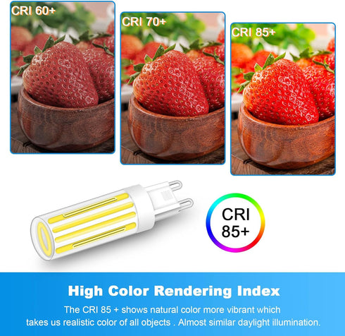 G9 LED Bulb Dimmable 8W G9 Bi Pin Base Bulb Daylight White 6000K 800LM 120V T4 Chandelier Lighting Equivalent 75W 80Watt Halogen Bright Light (Pac...