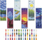 FREEBLOSS 6 Set Cross Stitch Bookmark Kit Scenery Pattern with 30 Colors Embroidery Floss DIY Bookmark Kit with Instruction Embroidery Kit for Beg...