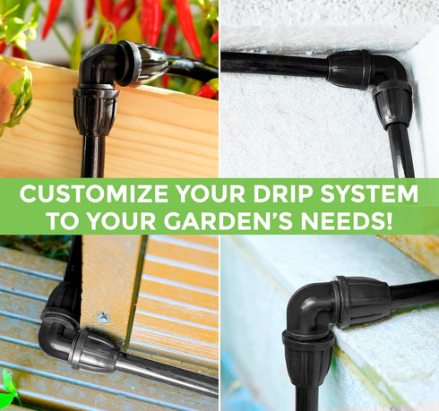 CARPATHEN Drip Irrigation Elbow Fittings 5/16-5 Pcs Drip Irrigation Connectors for Drip Irrigation Tubing (.42" OD x .30" ID) - Irrigation Parts f...