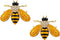 SELOVO Honeybee Bee Yellow Enamel Small Brooch Pin Set 2 Pcs Gold Tone Crystal...