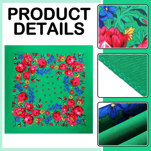 4 Pcs Russian Ethnic Scarf Square Hair Head Scarves Printed Polyester Flower Neck Scarf Women Square Scarf Head Scarf for Women Girls...
