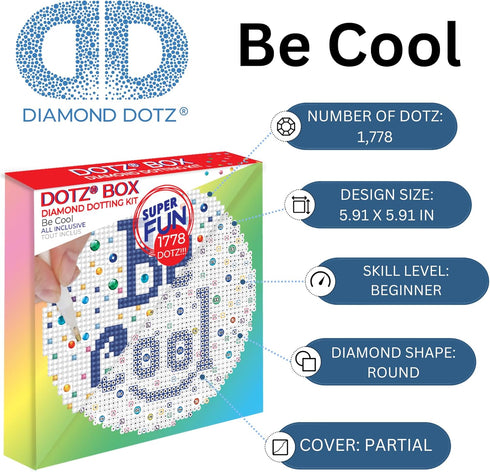 DIAMOND DOTZ ® - Be Cool Dotz Box, Partial Drill, Round Dotz, Diamond Painting Kits, Diamond Art Kits for Adults, Gem Art, Diamond Art, Kits, 5.9"...