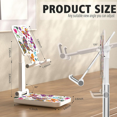 Foldable Cell Phone Stand,Angle Height Adjustable Cell Phone Holder,Phone Holder for Desk,Smart Phones Desk Accessories Phone Holder.?Butterfly?...