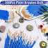 anezus 100Pcs Paint Brushes Bulk Small, for Kids Fine Set Detail Classroom Model Canvas Face Nail Art Acrylic Watercolor Craft Supplies, Blue...