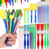 Lincia 30 Pcs Paint Brush Set Bulk, All Purpose Paint Brushes for Acrylic Painting, Easy to Clean and Hold, Round and Flat Kids Paint Brushes, Gre...